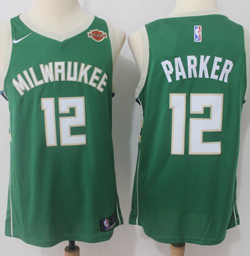 Men Nike Milwaukee Bucks 12 Jabari Parker Green NBA Swingman Icon Edition Jersey